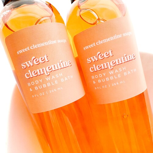 Clementine Body Wash Shower Gel Bubble Bath Liquid Soap Etsy