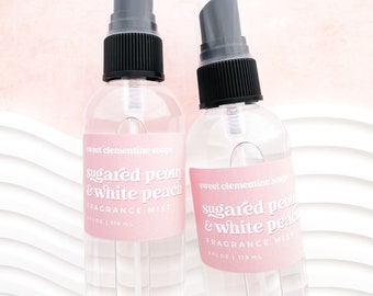 Sugared Peony and White Peach, Fragrance Mist, Body Mist, Body Spray