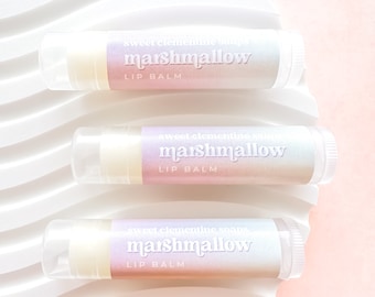 Marshmallow Lip Balm, Lip Gloss, Moisturizing Avocado and Jojoba Oil Lip Balm