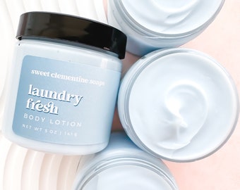Laundry Fresh Body Butter Lotion, Shea Butter and Aloe Body Cream, Fresh Clean Laundry