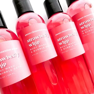 Strawberry Body Wash, Shower Gel, Bubble Bath, Liquid Soap, Strawberry Vanilla Buttercream, Body Care image 3