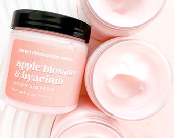 Apple Blossom and Hyacinth, Body Butter Lotion, Body Cream, Lotion