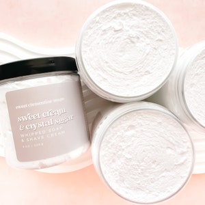 Sweet Cream and Crystal Sugar Whipped Soap and Shaving Cream