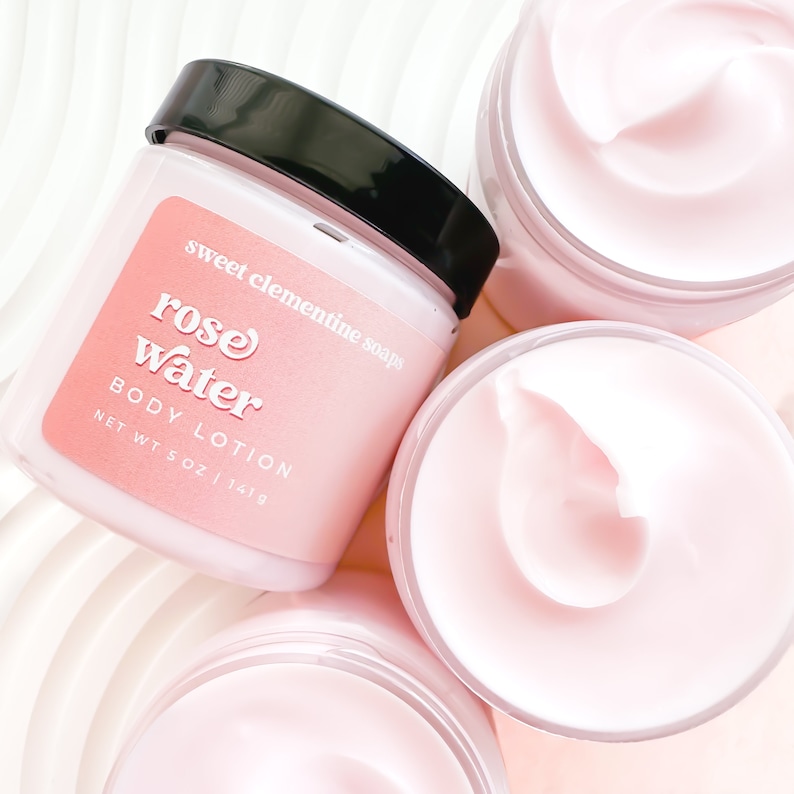 Rose Water Body Butter Lotion, Rose Body Cream, Mothers Day Gift image 4