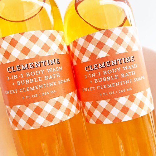 Clementine Body Wash Shower Gel Bubble Bath Liquid Soap Etsy