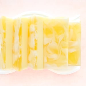 Lemon Cake Soap Bar, Bath Soap, Bar Soap, Lemon, Mandarin, Sugar, Vanilla