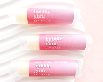 Bubble Gum Lip Balm, Moisturizing Avocado and Jojoba Oil Lip Balm