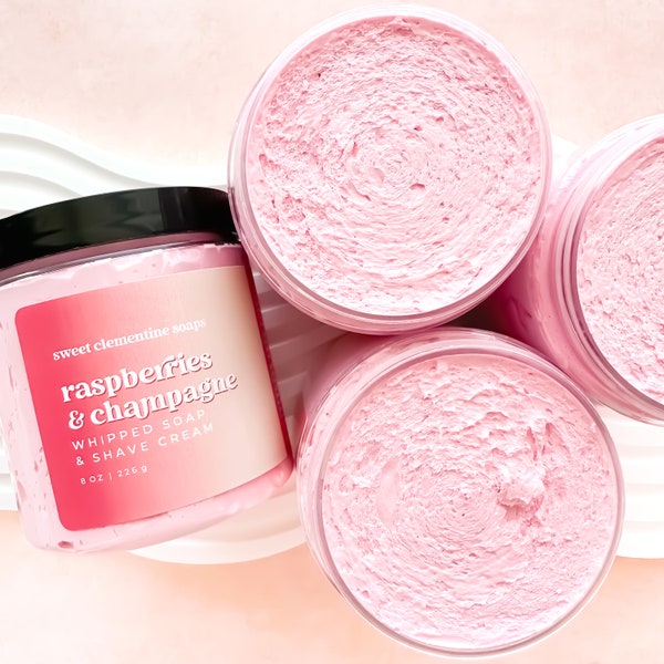 Raspberries and Champagne Whipped Soap and Shaving Cream