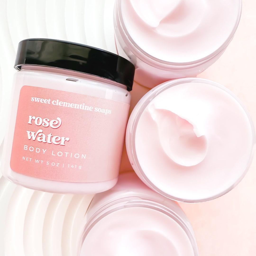 Rose Water Body Butter Lotion, Rose Body Cream, Mothers Day Gift UK