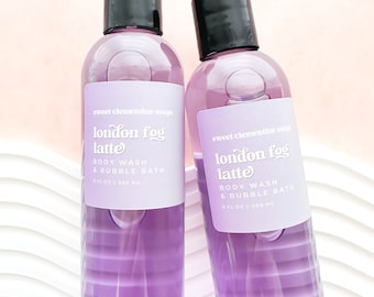 Body Wash, London Fog Latte, Shower Gel, Bubble Bath, Liquid Soap, Earl Grey Tea, Lavender, Vanilla