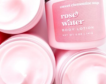 Rose Water Body Lotion, Rose Body Cream, Body Butter Lotion, Rose Water Lotion