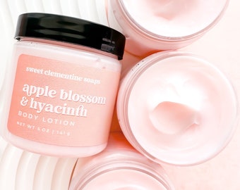 Apple Blossom and Hyacinth, Body Butter Lotion, Body Cream, Lotion