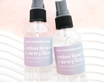 Cotton Flower and Dewy Lilac, Fragrance Mist, Body Mist, Body Spray