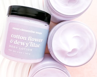 Cotton Flower and Dewy Lilac, Body Lotion, Body Butter Cream