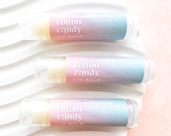 Cotton Candy Lip Balm - Moisturizing Avocado and Jojoba Oil Lip Balm