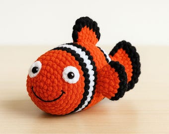 Cute Fish Nemo Amigurumi Pattern – Easy Plush Crochet Toy PDF – Beginner Friendly Sea Animal Pattern – Instant Digital Download