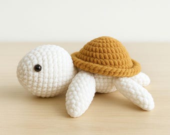 Plush Sea Turtle Crochet Pattern – Amigurumi Turtle Toy PDF Digital Download – Beginner Friendly
