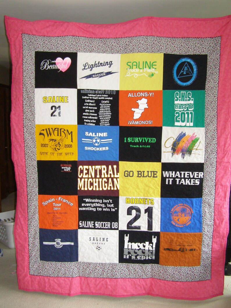 Custom Made Twin Size T-shirt Quilt 72 X 90 - Etsy