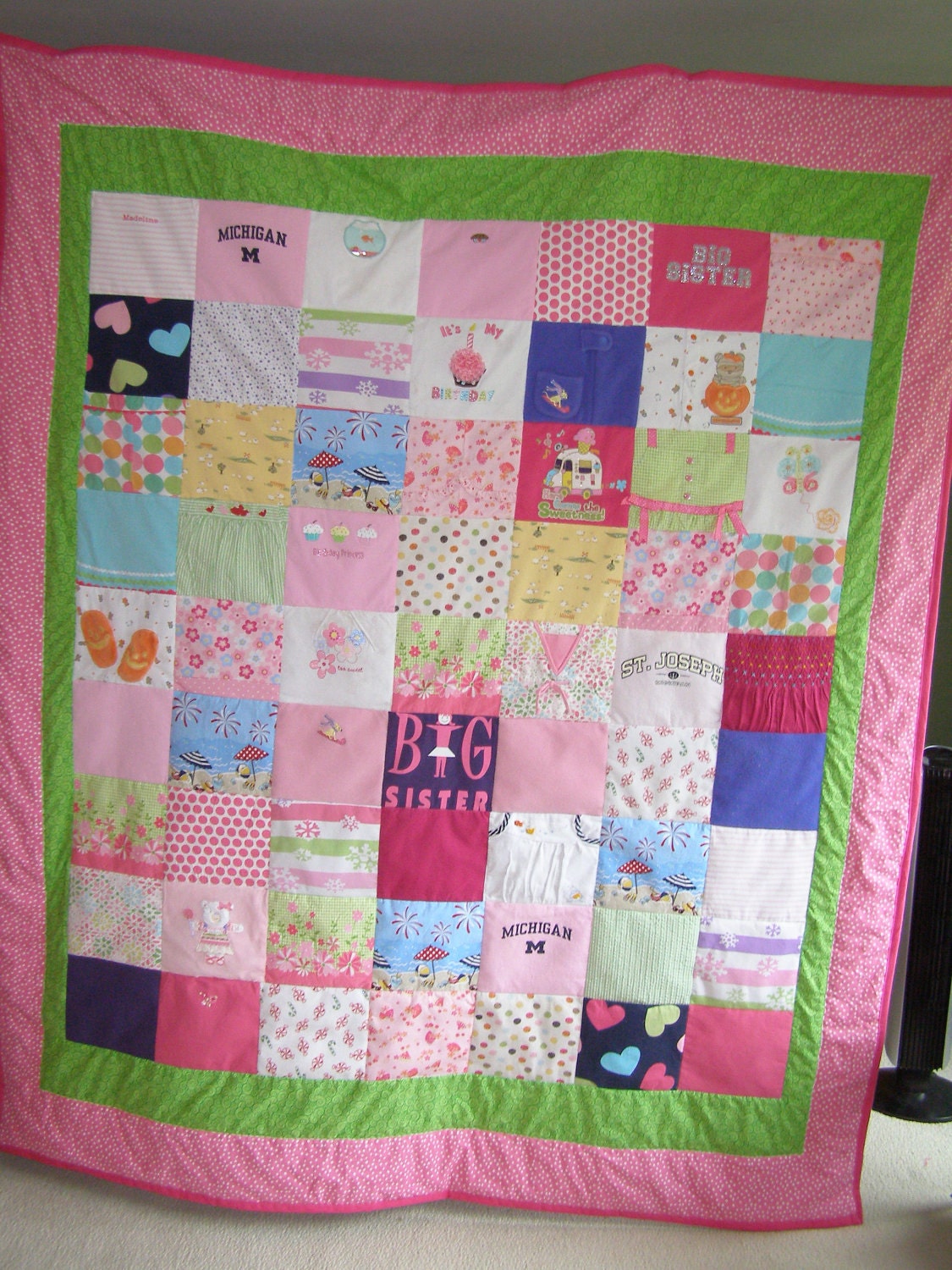 Keepsake quilt from baby clothes size 72 X90 twin size Etsy
