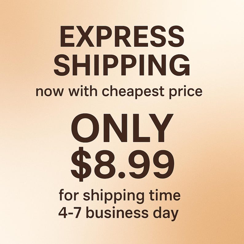 Może przedstawiać: Tekst na gradientowym tle z napisem "EXPRESS SHIPPING" i "ONLY $8.99". Dodatkowy tekst brzmi "now with cheapest price" i "for shipping time 4-7 business day".
