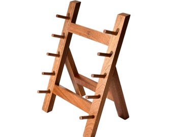 Portacuchillos de lujo KAAMUT® para 5 cuchillos - Madera maciza de sapeli - Diseño elegante y estable