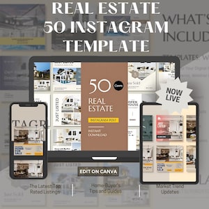 50+ Instagram Post+ Story Templates für Marketing | Makler Vorlage | Instagram Canva Vorlage | Social Media Vorlage