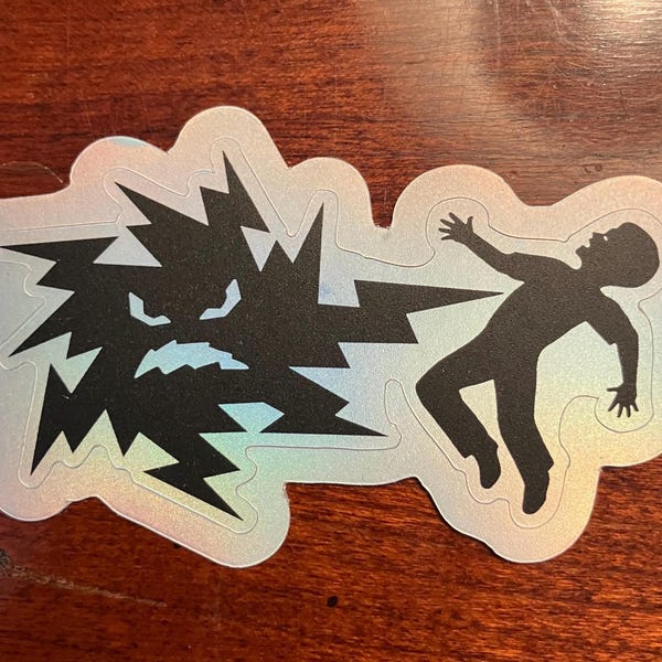 Mr. Ouch matte holo-vinylsticker