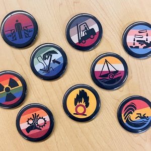 Assorted Pride Hazard Symbol 2.25" Pinback Button