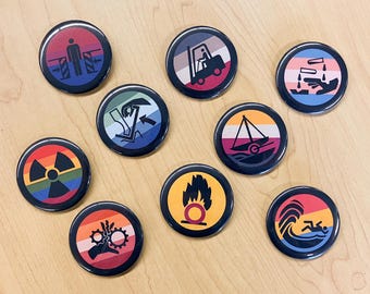 Assorted Pride Hazard Symbol 2.25" Pinback Button