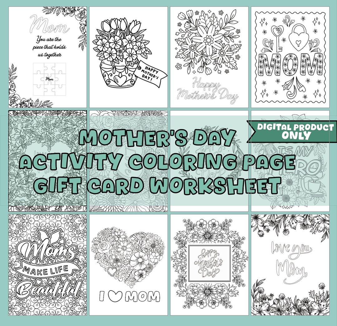 12 Printable Mother's Day Coloring Pages | Kids Activity Sheets | DIY ...