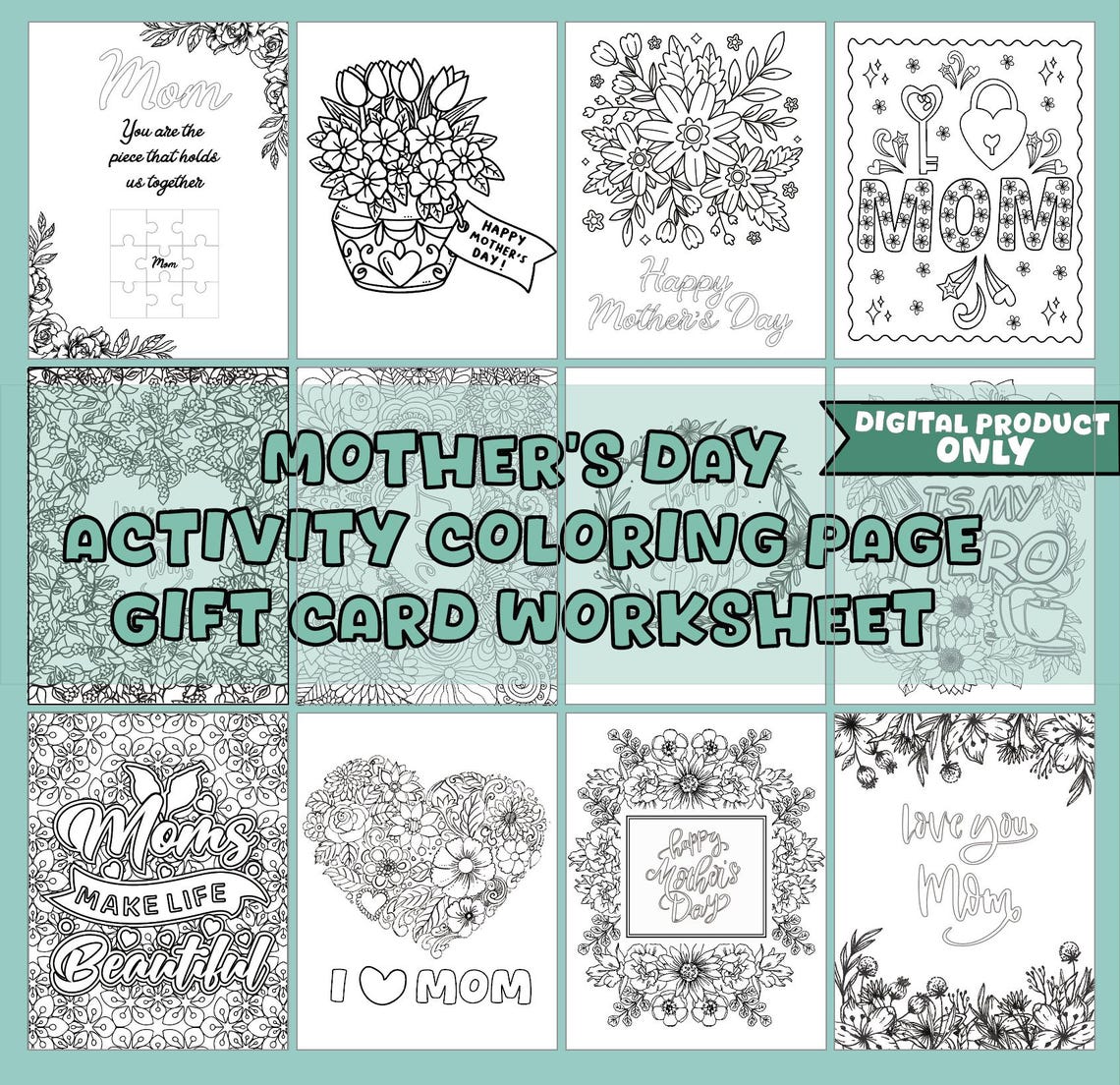 12 Printable Mother's Day Coloring Pages | Kids Activity Sheets | DIY ...