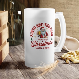 Santa Claus Frosted Beer Mug - Spread Holiday Cheer with this Funny Gift for Beer Lovers
