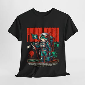 Out of This World: Cosmic Frog Astronaut Tee for Space Enthusiasts | Retro Sci-Fi Shirt