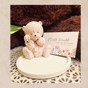 Orsetto Teddy con piattino in polvere di ceramica