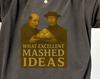 Vintage Monk Meme Tee – Surreal Potato Humor Graphic Comfort Colors Shirt