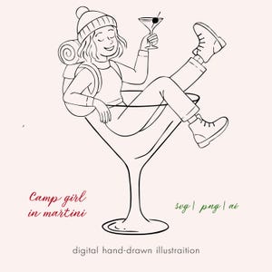 Möhippa Clipart Kvinna i cocktailglas Skidmöhippa SVG PNG Nyckfull Sista skål i backarna Möhippa Clipart
