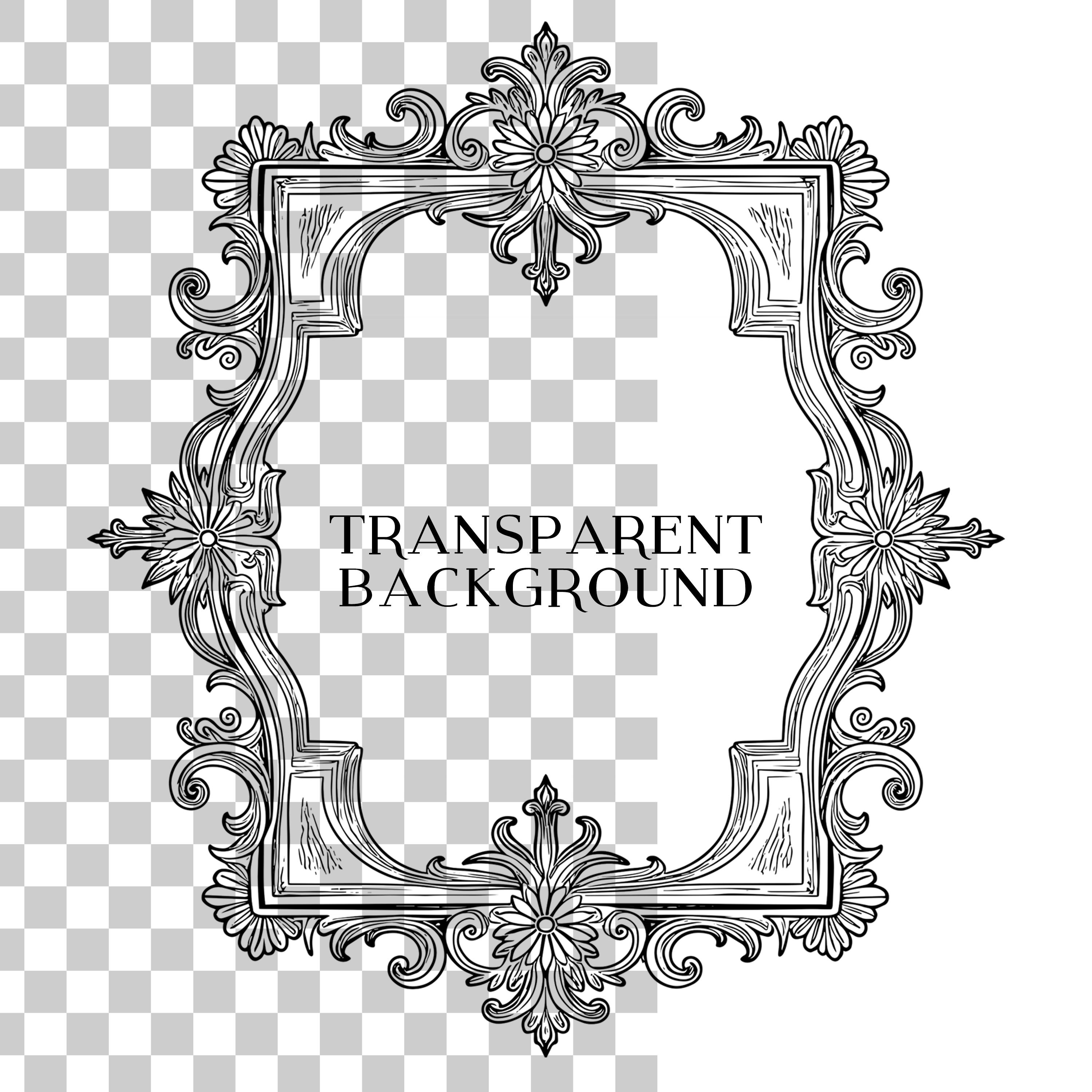 Vintage Baroque Frame Clipart Set: Ornate Floral Borders (SVG, PNG, AI ...