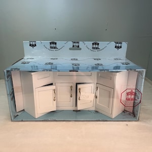 Town Square Miniatures White Kitchen Cabinet Island 75269