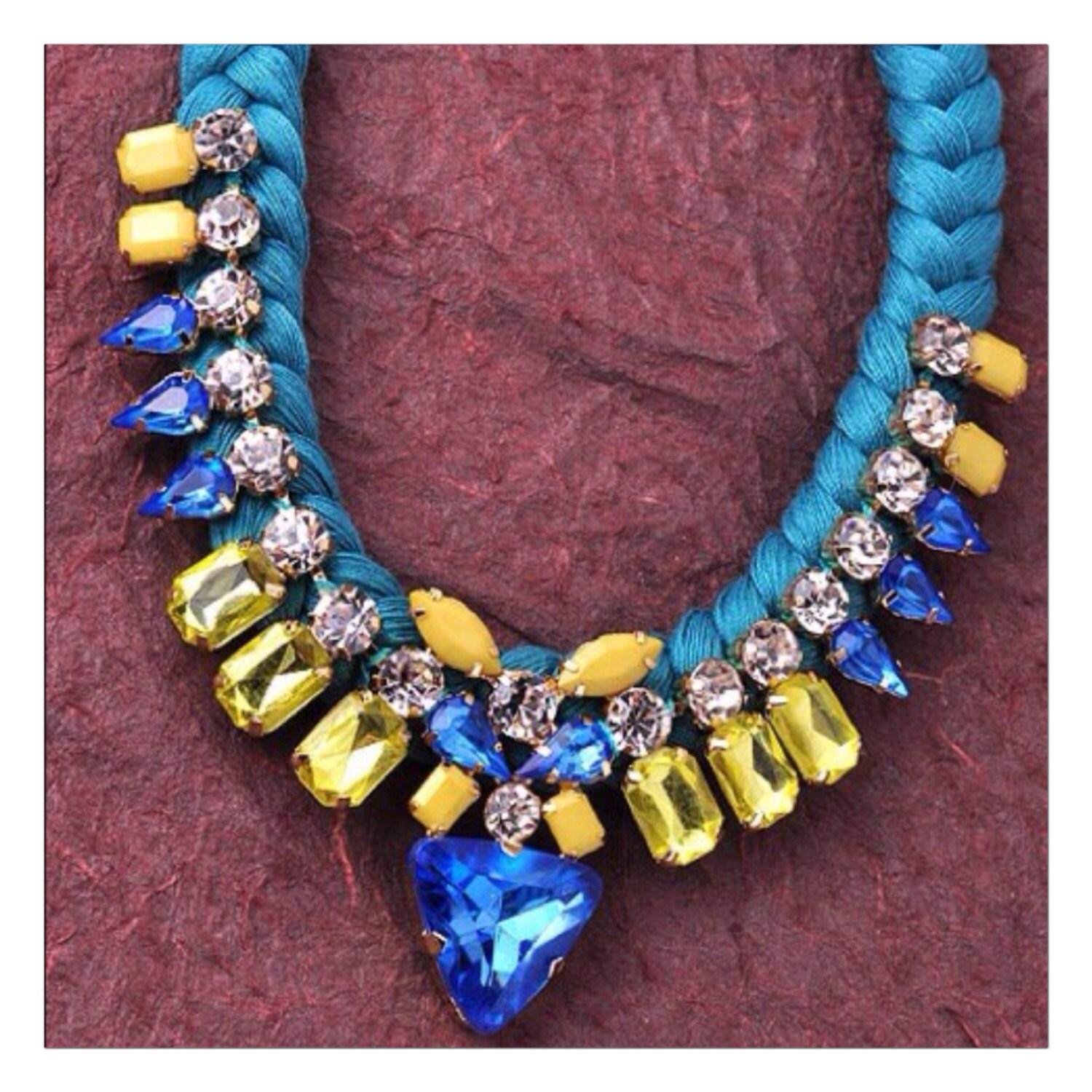 Blue and yellow Candy Necklace