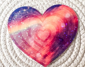 Heart Sticker | Sparkly Hand-Painted Holographic Sticker