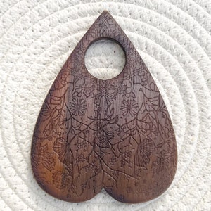 Handmade Planchette for use with Spirit Board and Ouija Boards: Wood Engraved Planchette for Spirit Board & Talking Boards, PLANCHETTE ONLY