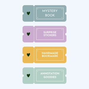Mystery Book, Surprise Stickers, Handmade Bookmark, Annotation Goodies. Blind Date with a Book: intuitively chosen surprise book from a highly curated collection of high quality new and used books, comes wrapped with surprise goodies