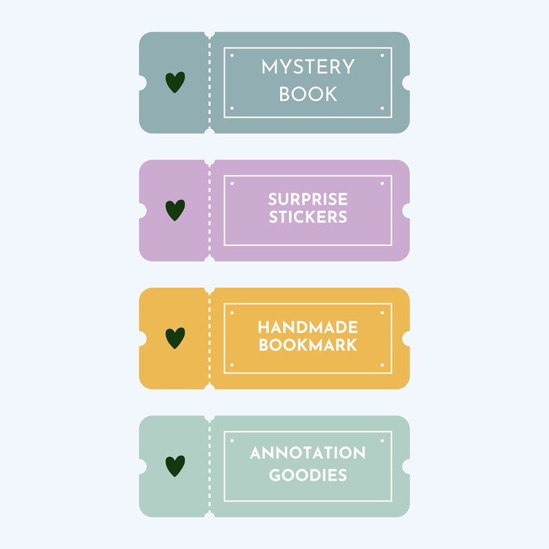 Mystery Book, Surprise Stickers, Handmade Bookmark, Annotation Goodies. Blind Date with a Book: intuitively chosen surprise book from a highly curated collection of high quality new and used books, comes wrapped with surprise goodies