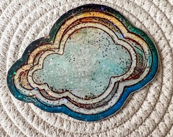Cloud Sticker | Sparkly Hand-Painted Holographic Sticker