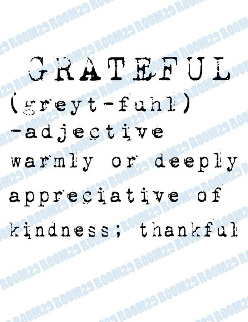 Grateful Dictionary Definition in Old Typewriter Font Image Etsy