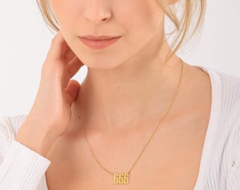 スターリングシルバー製エンジェルナンバーネックレス、カスタムラッキーナンバー