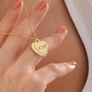 Personalisierte Buchstaben Olivenzweig Herz Halskette, Benutzerdefinierte Goldherz Halskette, Benutzerdefinierte Silber Brief Halskette, Muttertagsgeschenk, Geschenk für Sie