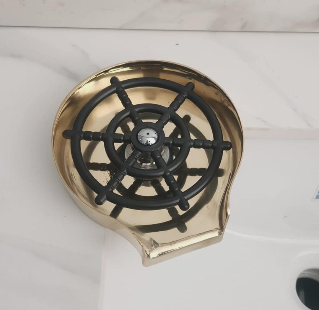 Unlacquered Brass Glass Rinser: Kitchen Sink Accessory - Etsy