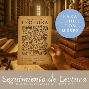 Lectura, Seguimiento Diario, Página Imprimible, Tamaño A5, A4 & CARTA, Hábitos, Habit Tracker, Reading Tracker, Journal Page, Printables