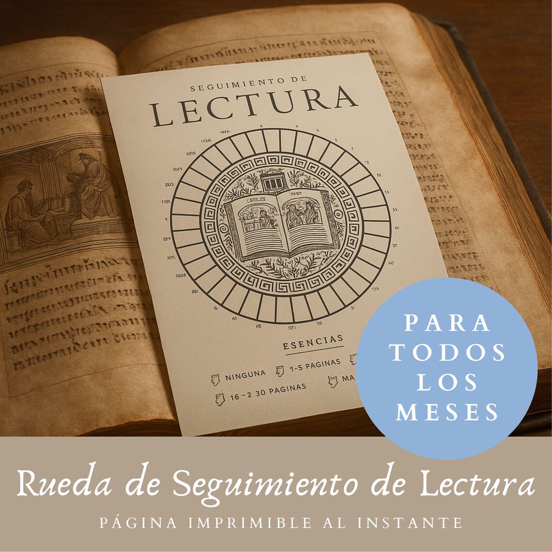 Lectura, Rueda De Seguimiento Diario, Página Imprimible, Tamaño A5, A4 ...